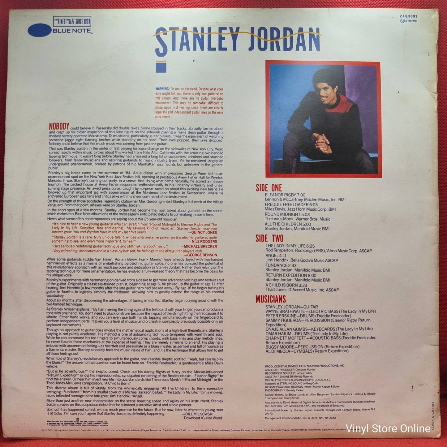 Stanley Jordan ‎– Magic Touch - Vinyl Store Online