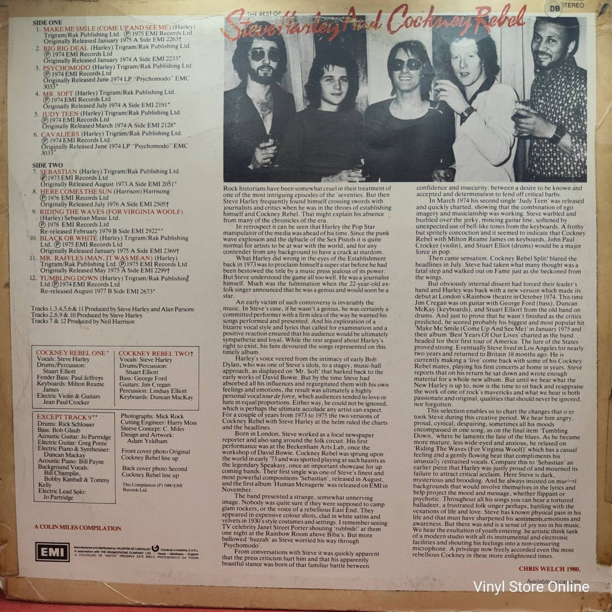 Steve Harley & Cockney Rebel ‎– The Best Of Steve Harley & Cockney Rebel - Vinyl Store Online