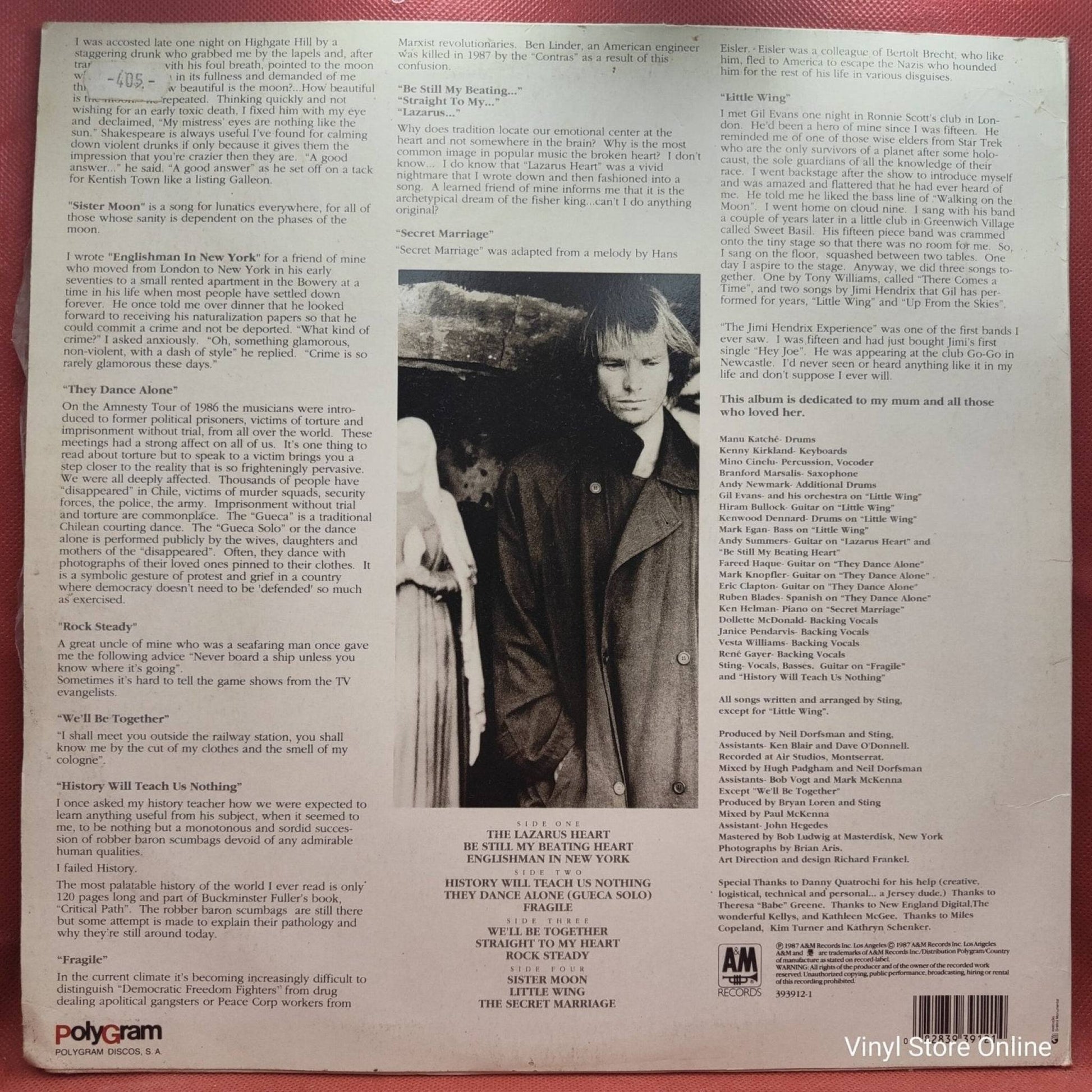 Sting ‎– ...Nothing Like The Sun - Vinyl Store Online