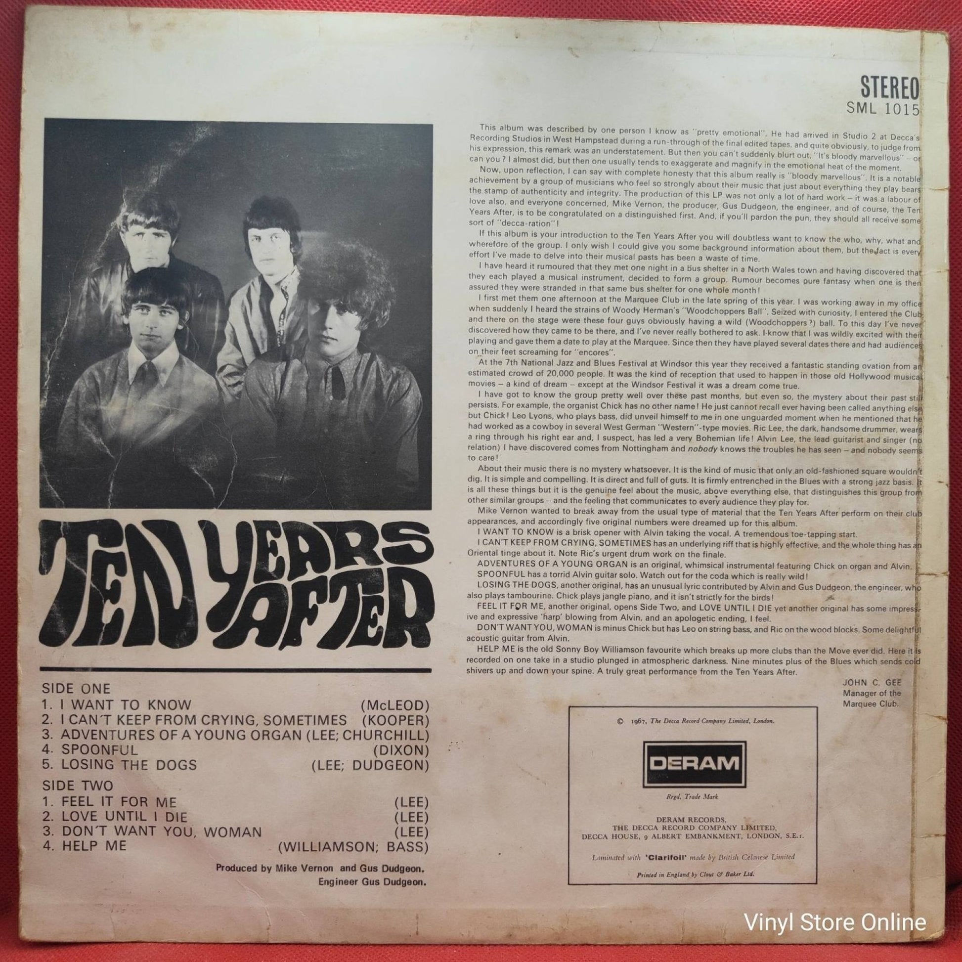 Ten Years After ‎– Ten Years After - Vinyl Store Online