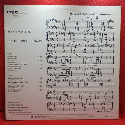 Tete Montoliu ‎– Songs For Love - Vinyl Store Online