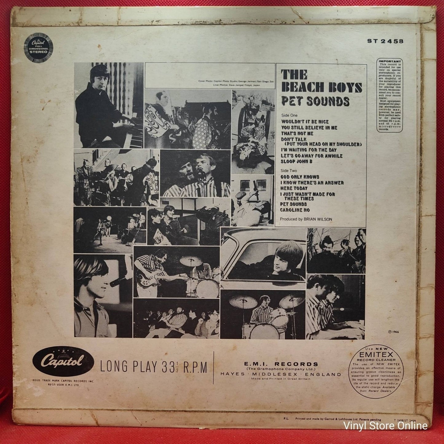 The Beach Boys ‎– Pet Sounds - Vinyl Store Online