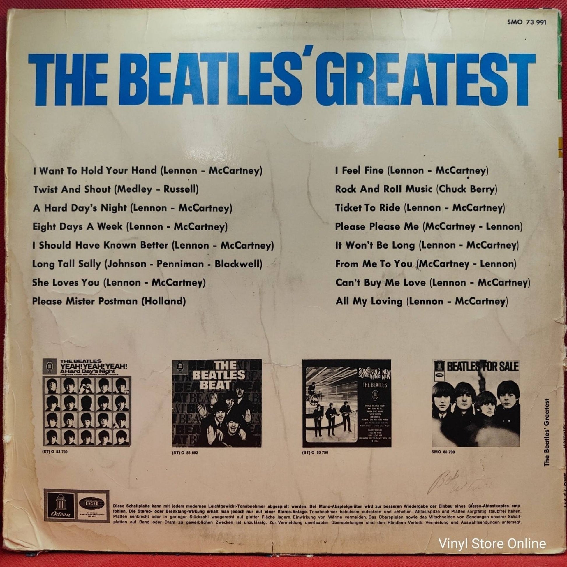 The Beatles ‎– The Beatles' Greatest - Vinyl Store Online