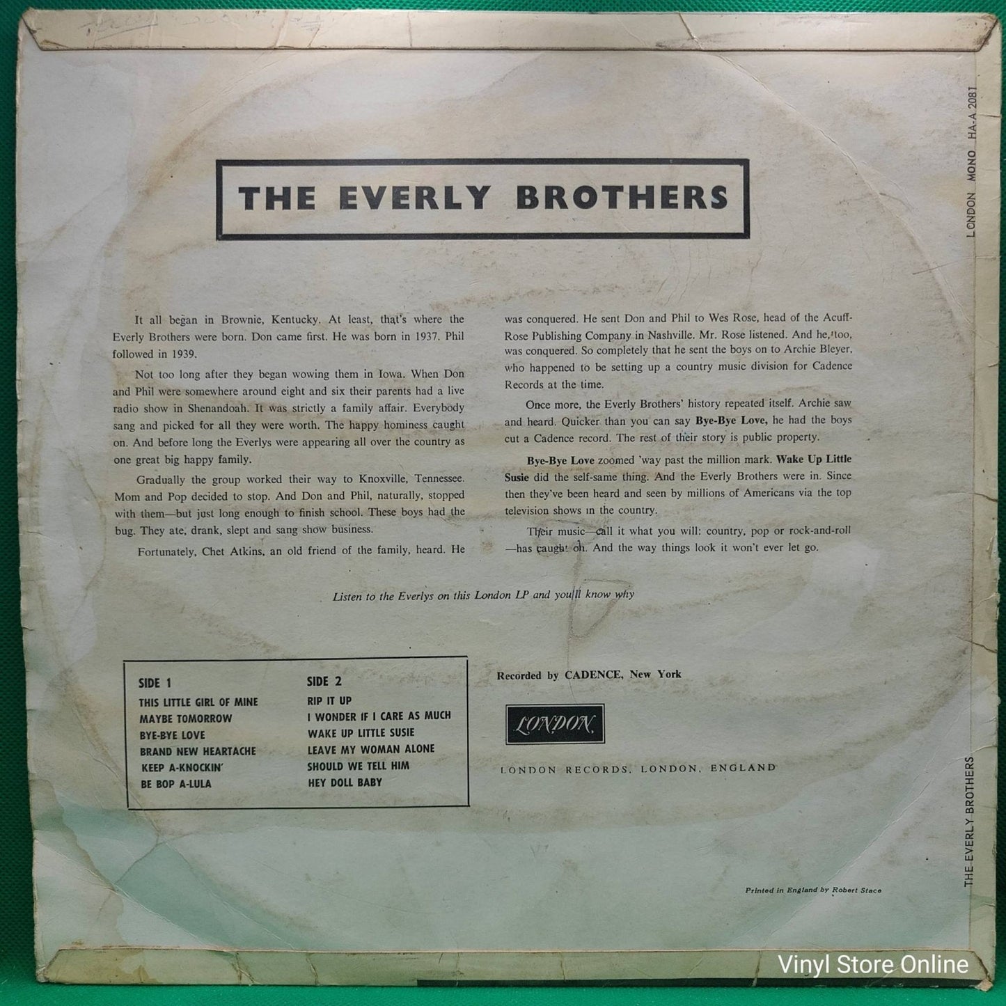The Everly Brothers* ‎– The Everly Brothers - Vinyl Store Online