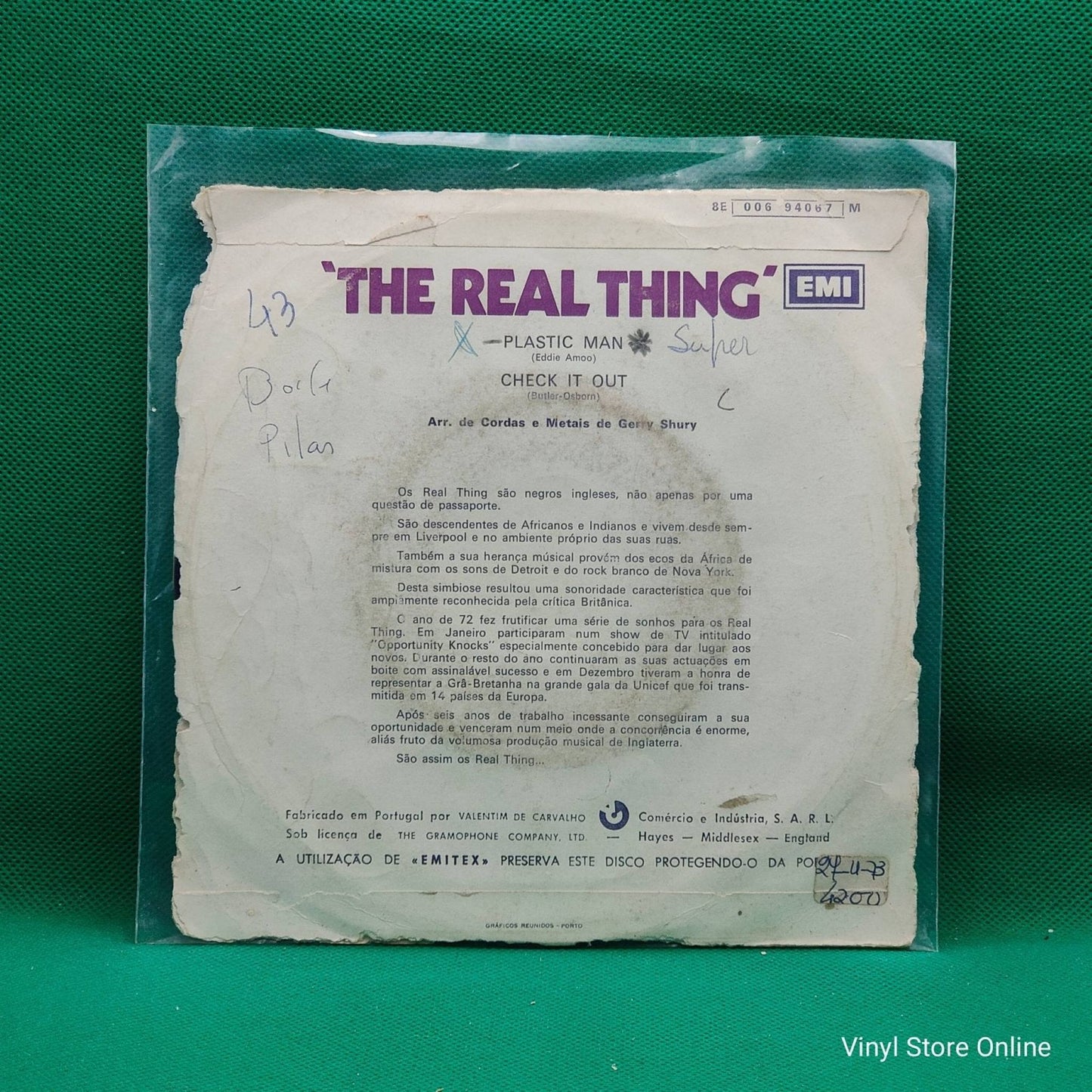 The Real Thing ‎– Plastic Man / Check It Out - Vinyl Store Online