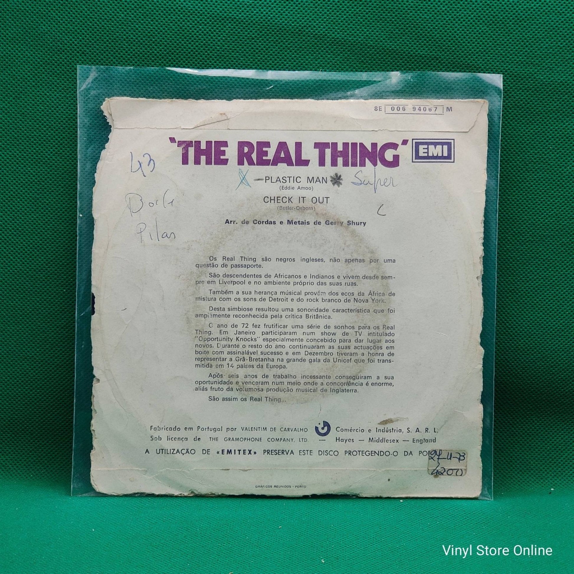 The Real Thing ‎– Plastic Man / Check It Out - Vinyl Store Online