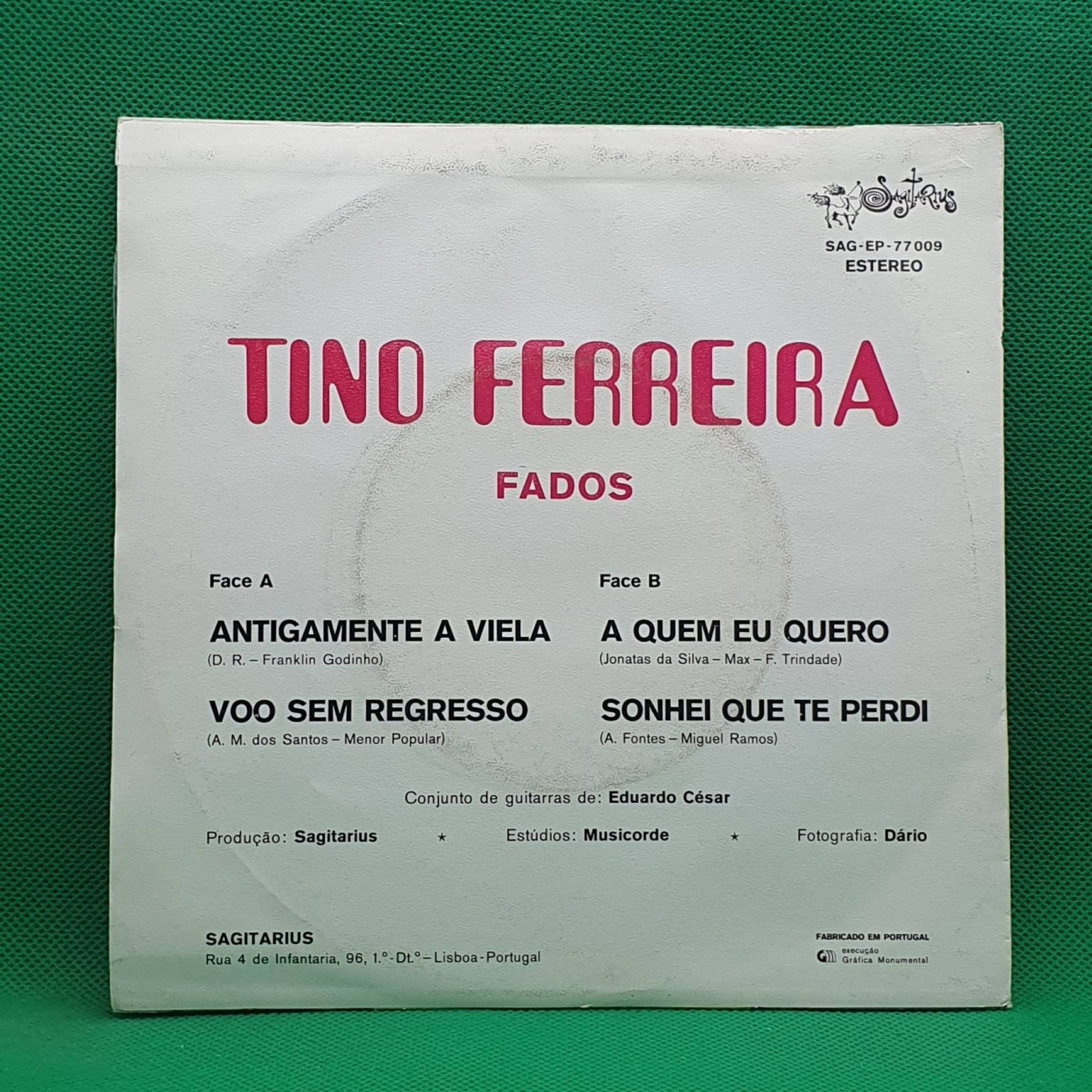 Tino Ferreira ‎– Fados - Vinyl Store Online