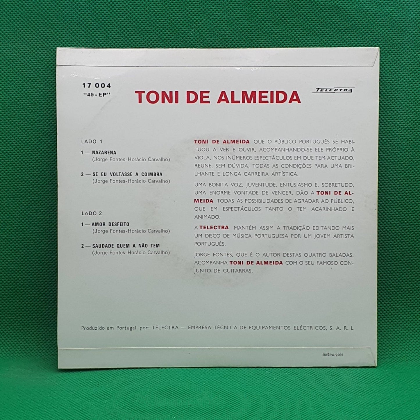 Toni De Almeida ‎– Baladas - Vinyl Store Online
