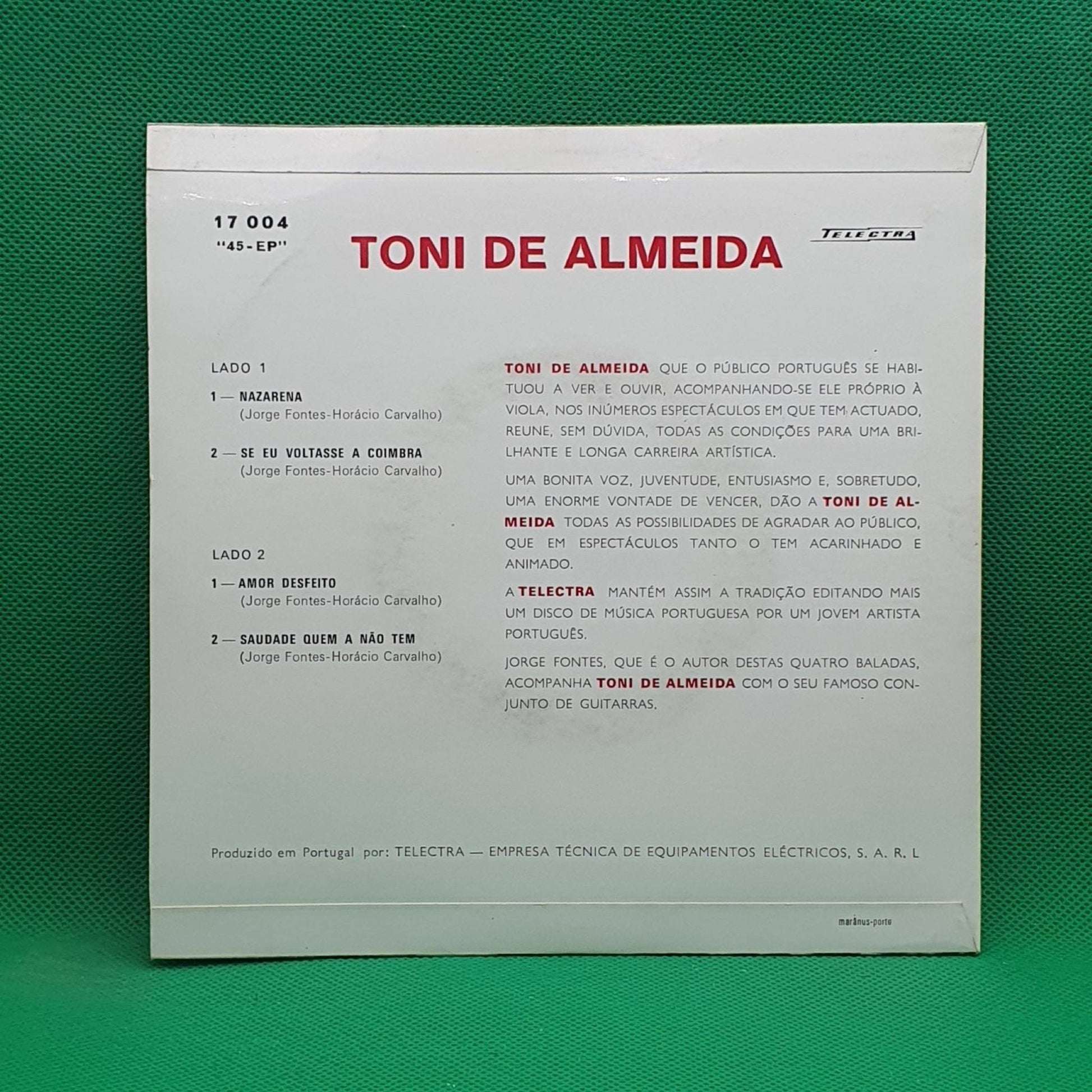 Toni De Almeida ‎– Baladas - Vinyl Store Online