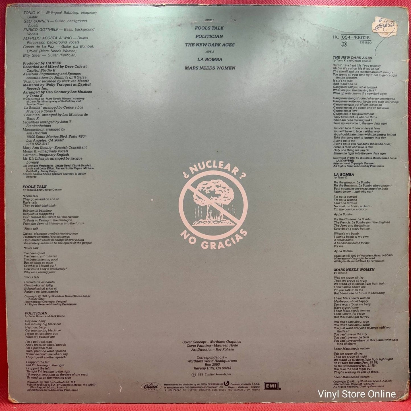 Tonio K. ‎– La Bomba - Vinyl Store Online
