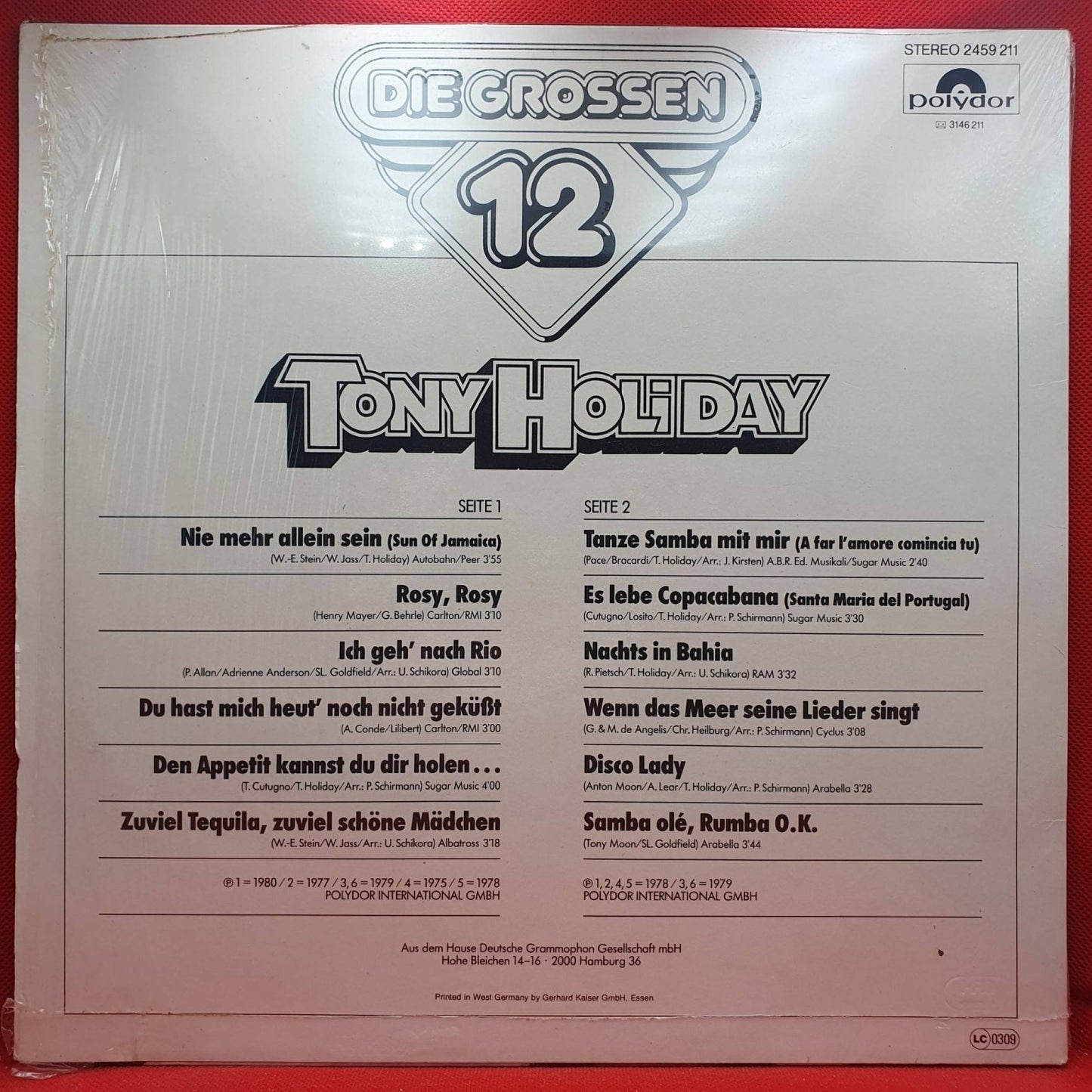 Tony Holiday ‎– Die Grossen 12 - Vinyl Store Online