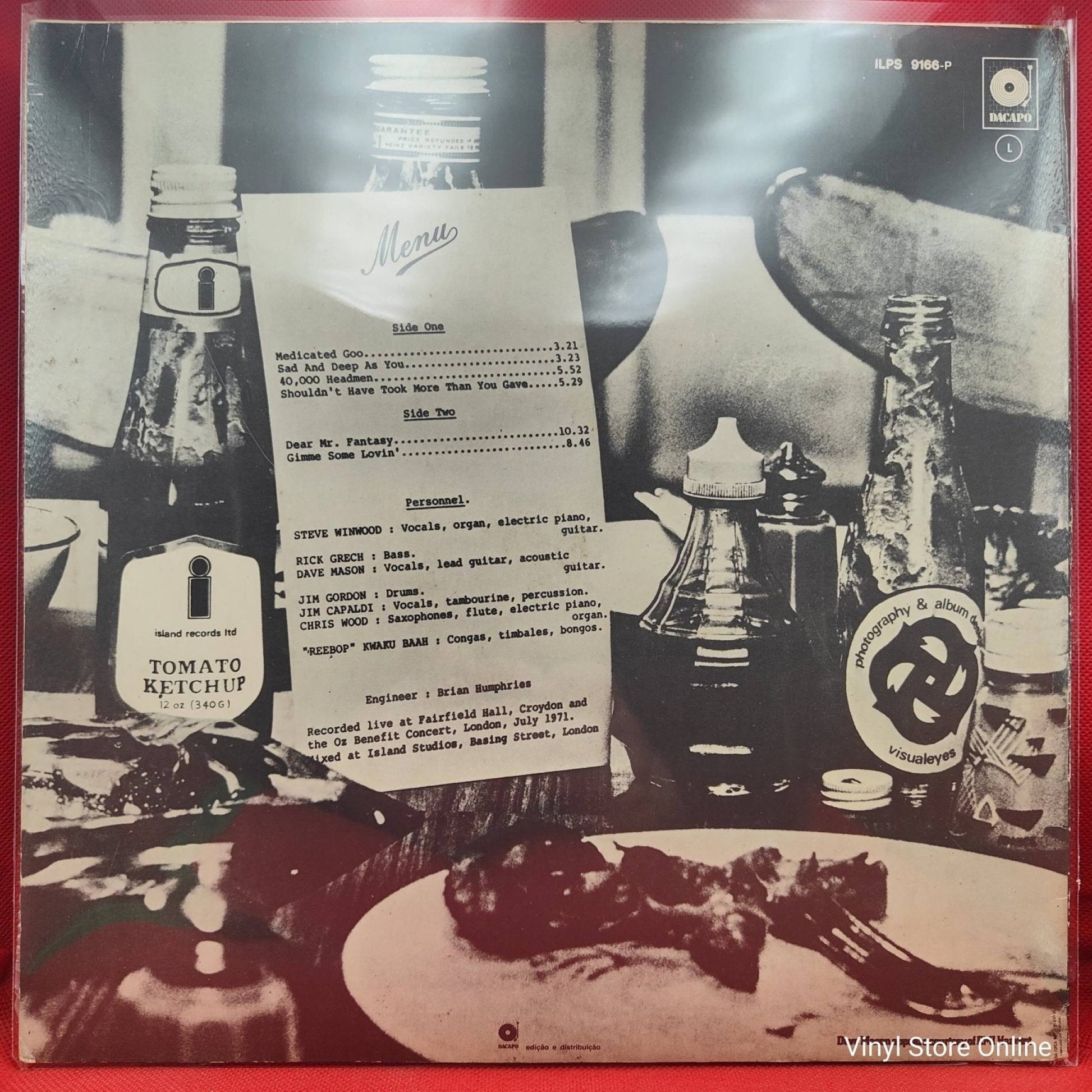 Traffic ‎– Welcome To The Canteen - Vinyl Store Online