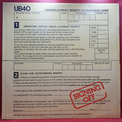 UB40 ‎– Signing Off - Vinyl Store Online