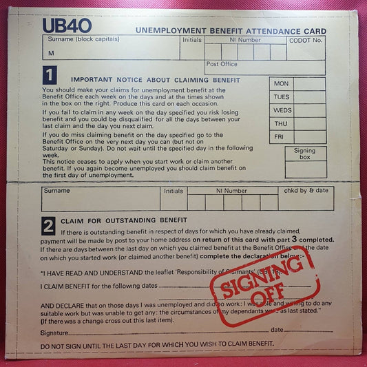 UB40 ‎– Signing Off - Vinyl Store Online