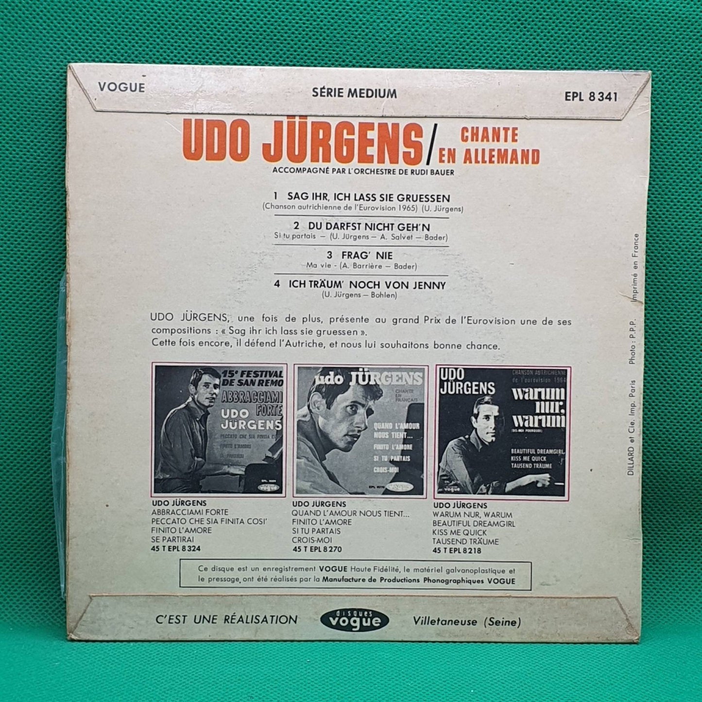 Udo Jürgens ‎– La Chanson Autrichienne De L'Eurovision 1965 - Vinyl Store Online