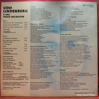 Udo Lindenberg & Das Panikorchester ‎– Alles Klar Auf Der Andrea Doria - Vinyl Store Online