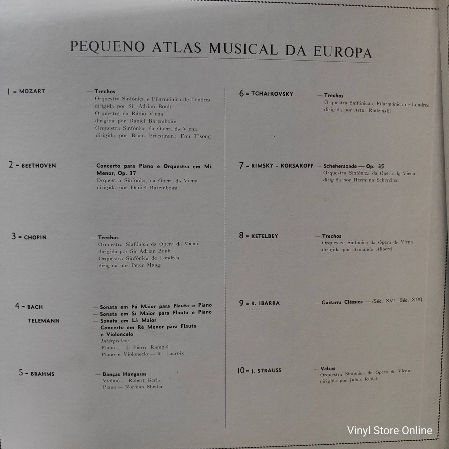 Vários - Compilação Pequeno Atlas Musical da Europa - Vinyl Store Online