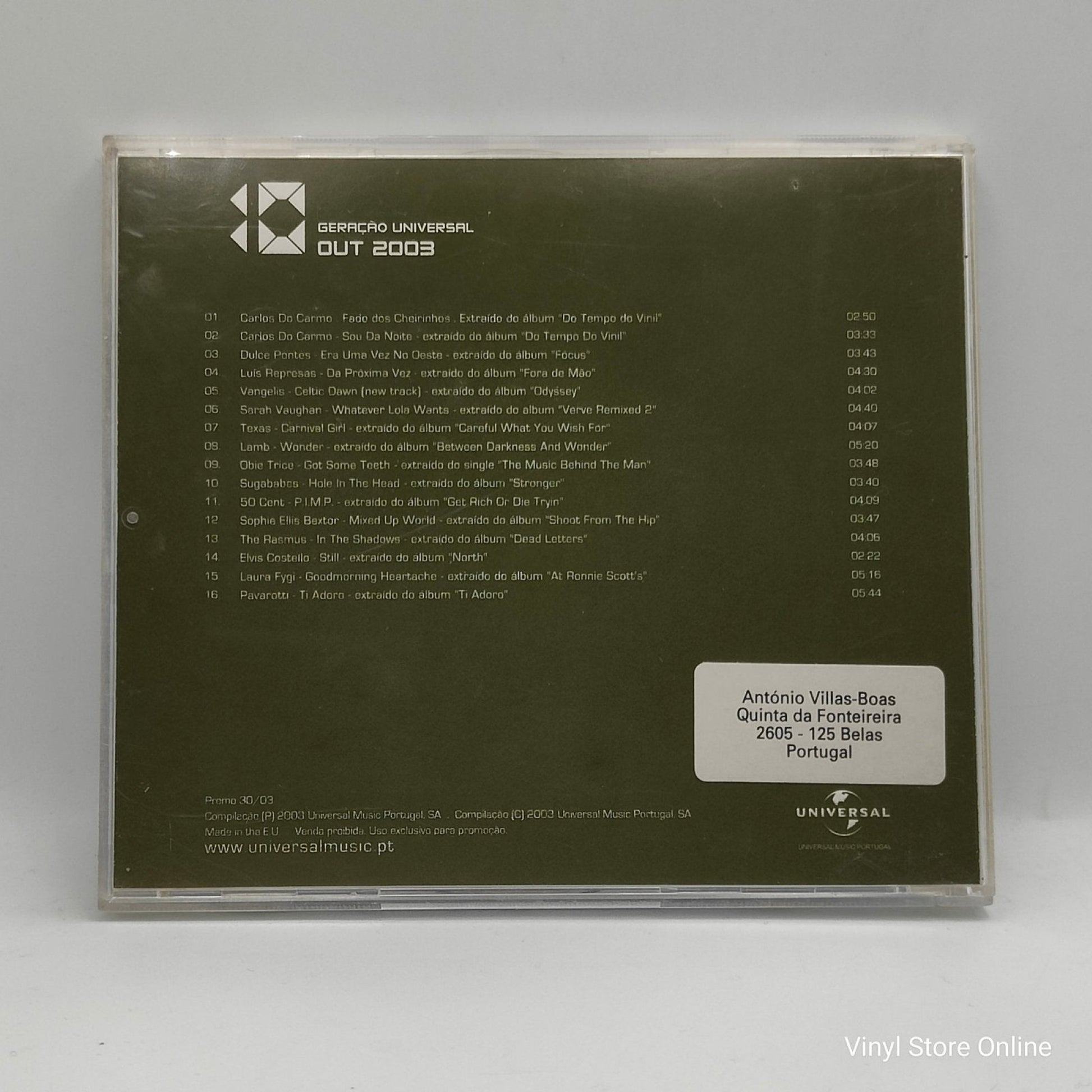 Varios - Geração Universal / Out 2003 / Promo 30 - 03 - Vinyl Store Online