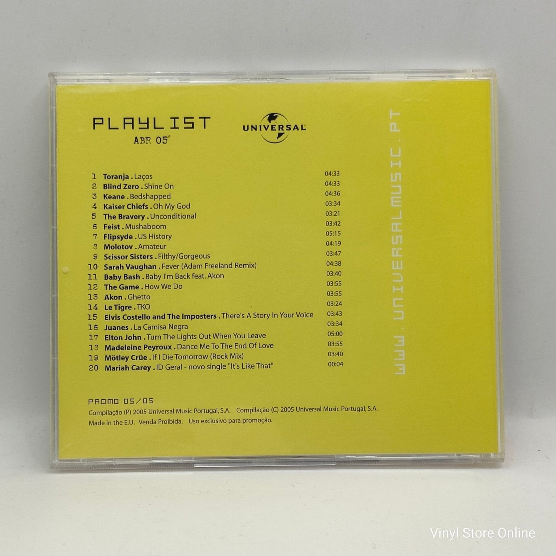 Vários - Universal Playlist ABR 2005 - Promo 05/05 - Vinyl Store Online