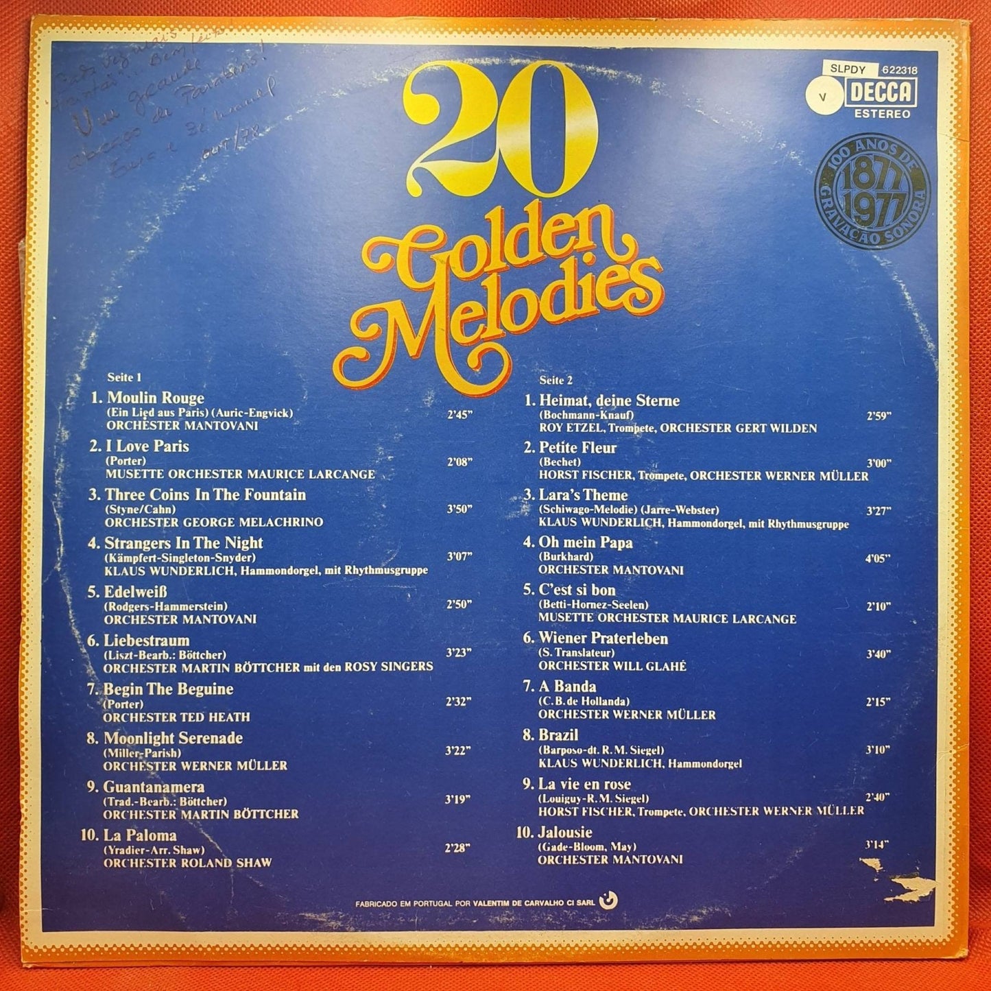 Various – 20 Golden Melodies - Vinyl Store Online