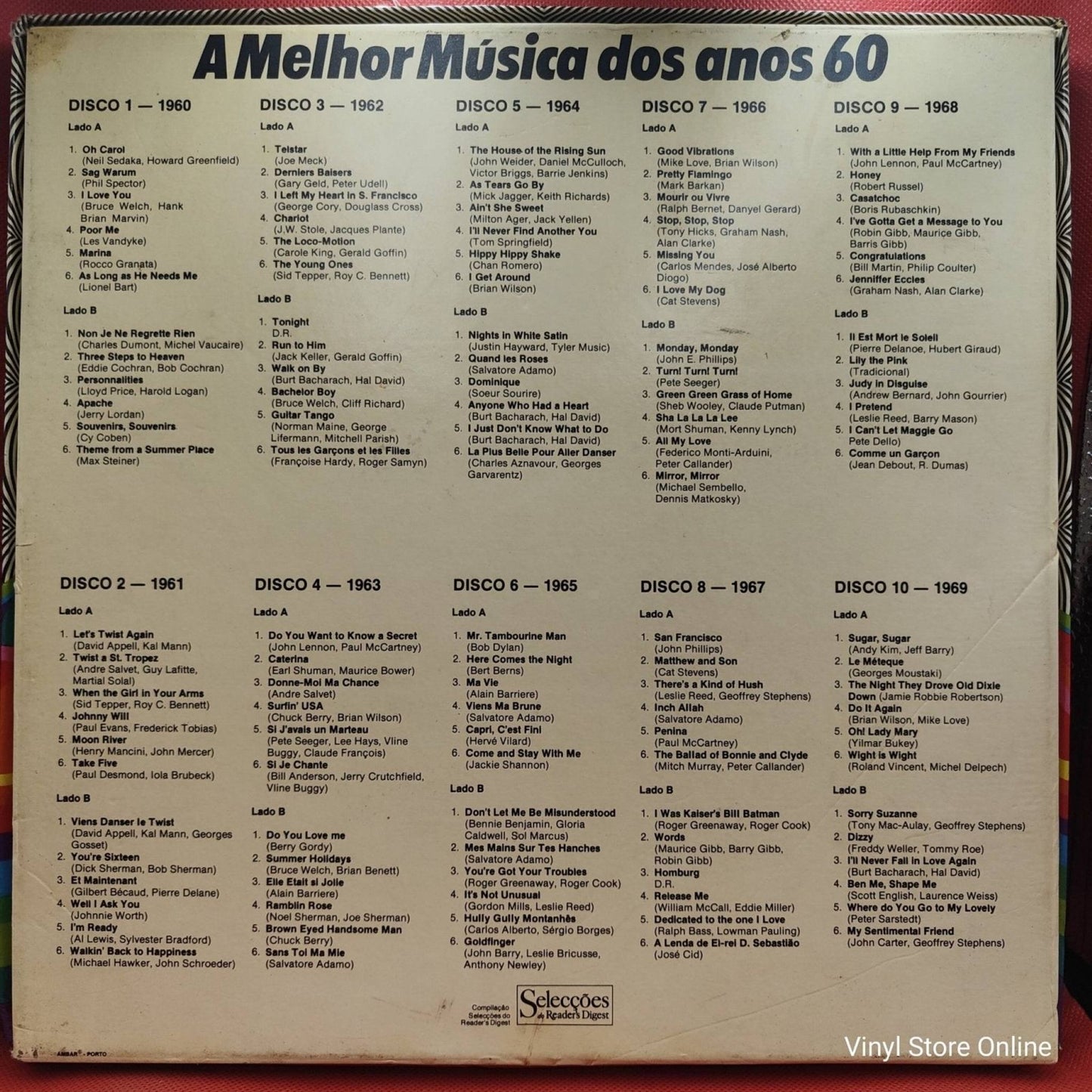 Various – A Melhor Música Dos Anos 60 - Vinyl Store Online