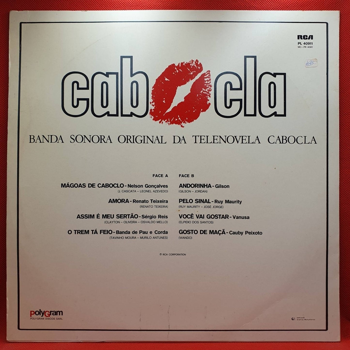 Various ‎– Banda Sonora Original Da Telenovela Cabocla - Vinyl Store Online