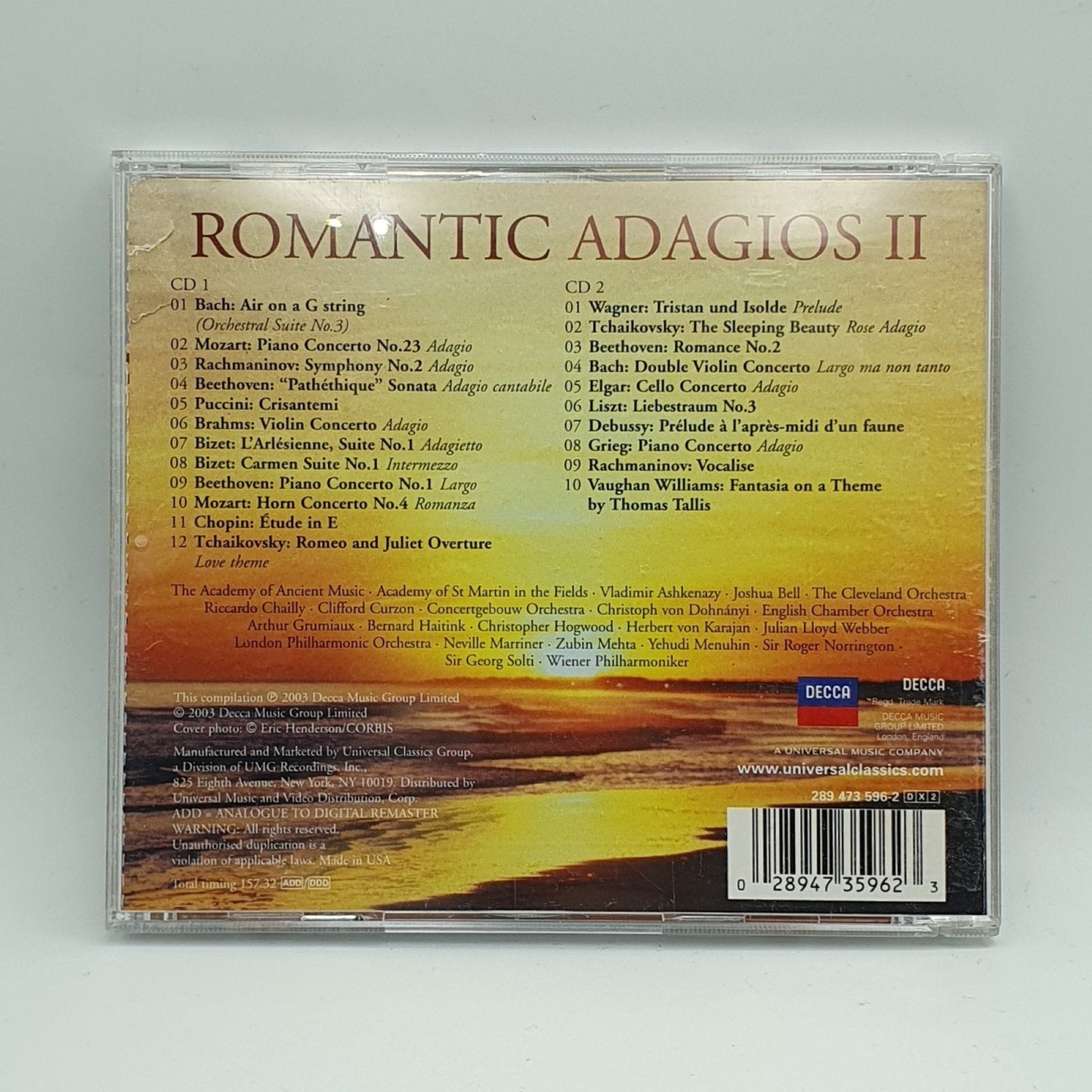 Various ‎– Romantic Adagios ll - Vinyl Store Online