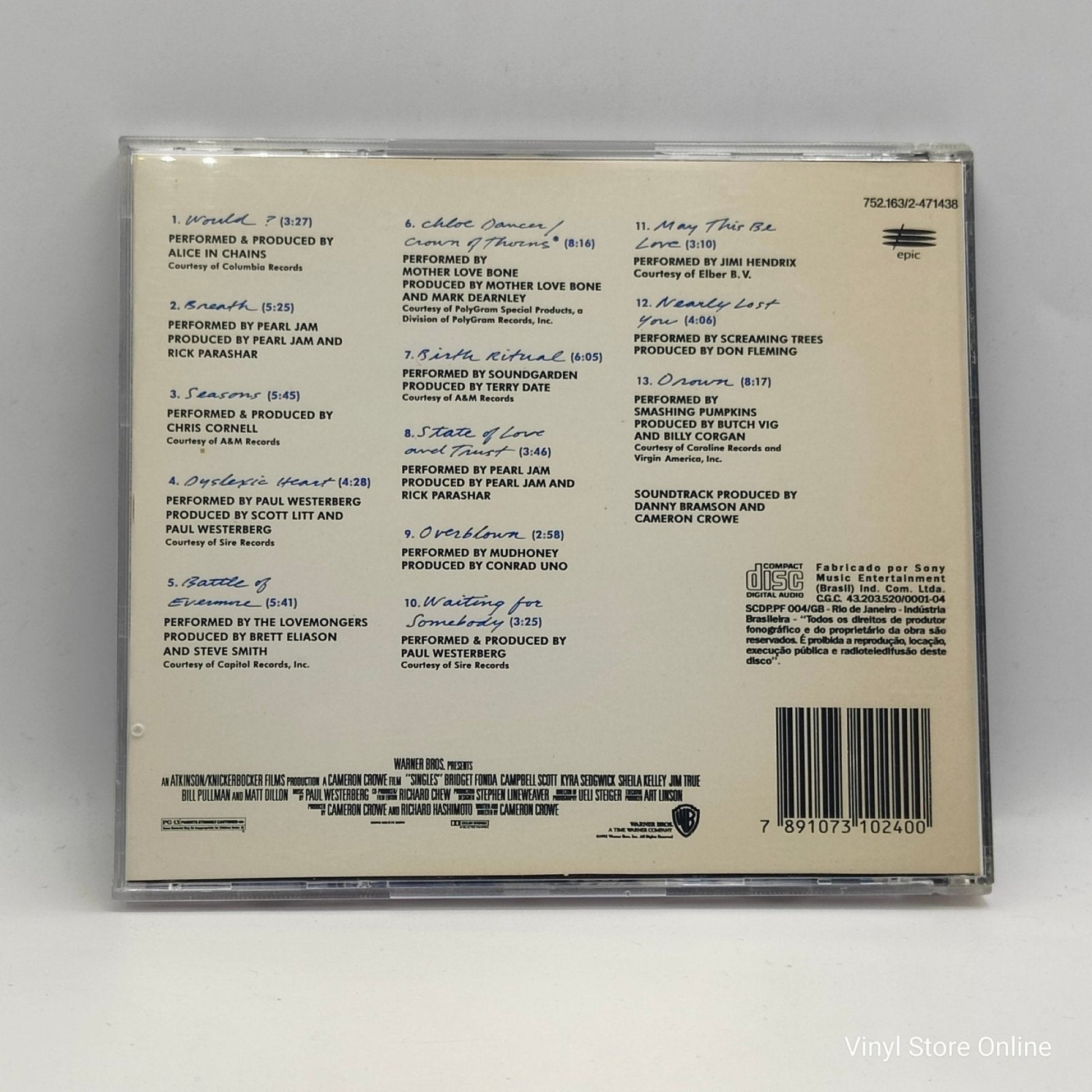 Various ‎– Singles - Original Motion Picture Soundtrack - Vinyl Store Online