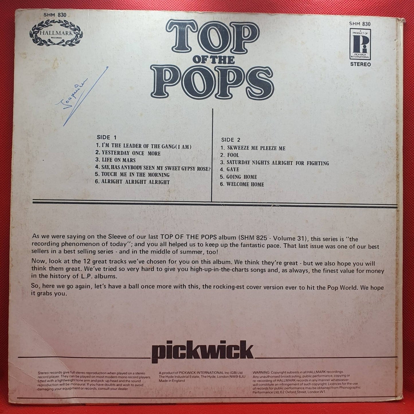 Various ‎– Top Of The Pops Vol. 32 - Vinyl Store Online