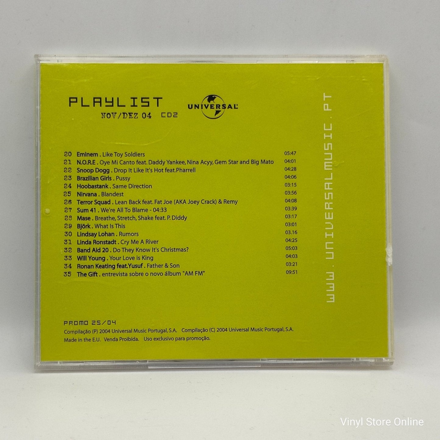 Various ‎– Universal Playlist NOV/DEZ 04 CD2 - Vinyl Store Online