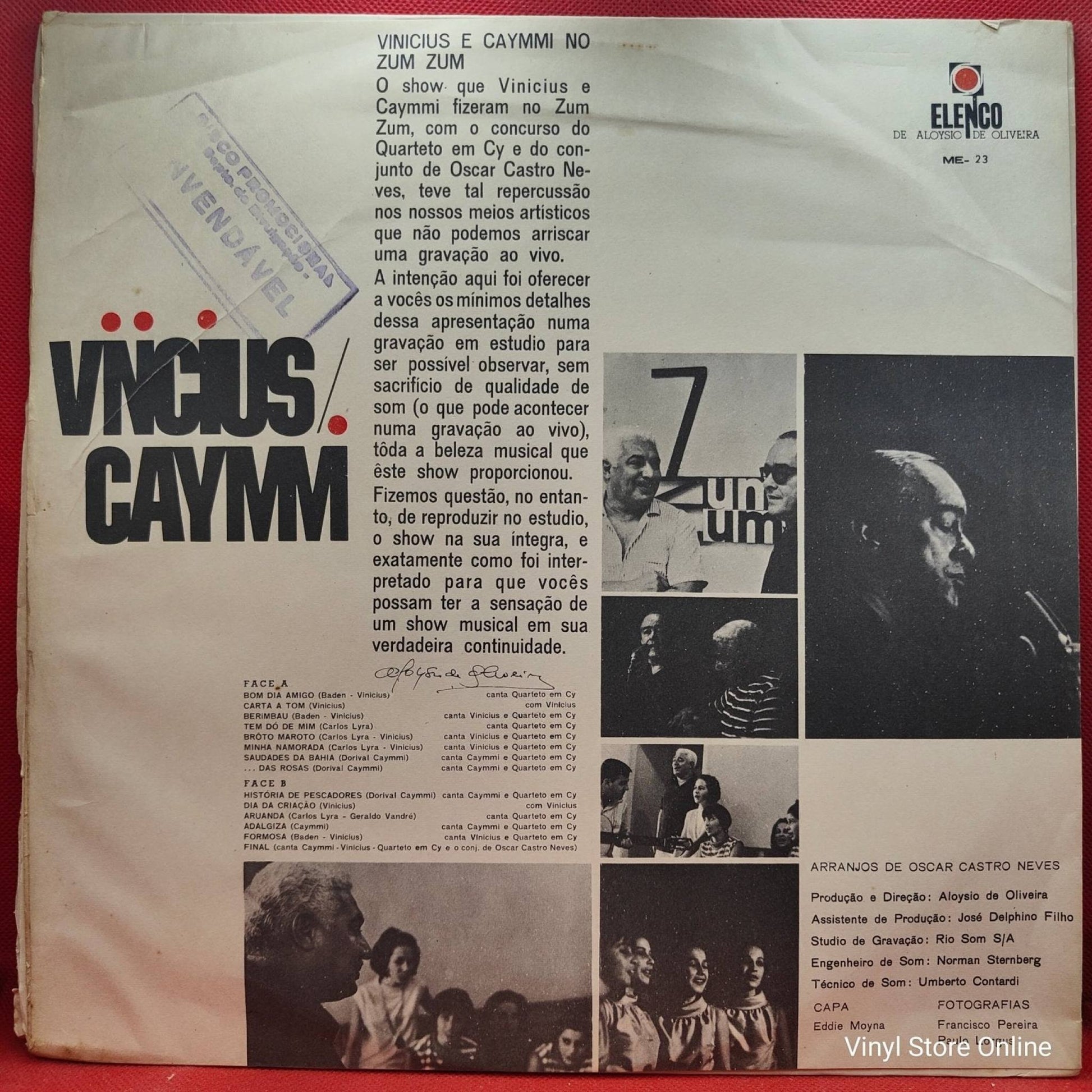 Vinicius / Caymmi Com O Quarteto Em Cy E O Conjunto Oscar Castro Neves ‎– No Zum Zum - Vinyl Store Online