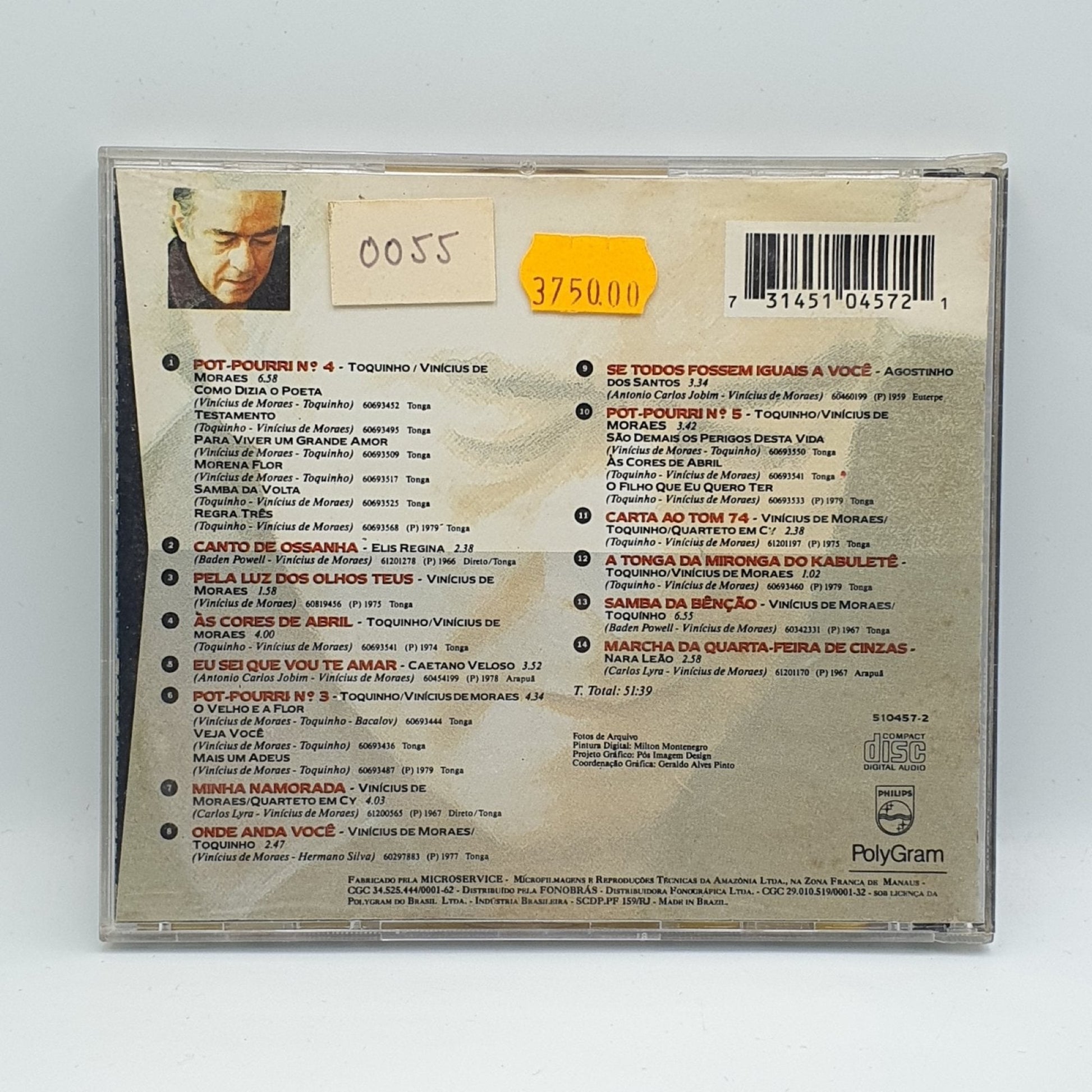 Vinicius De Moraes ‎– Minha História - Vinyl Store Online
