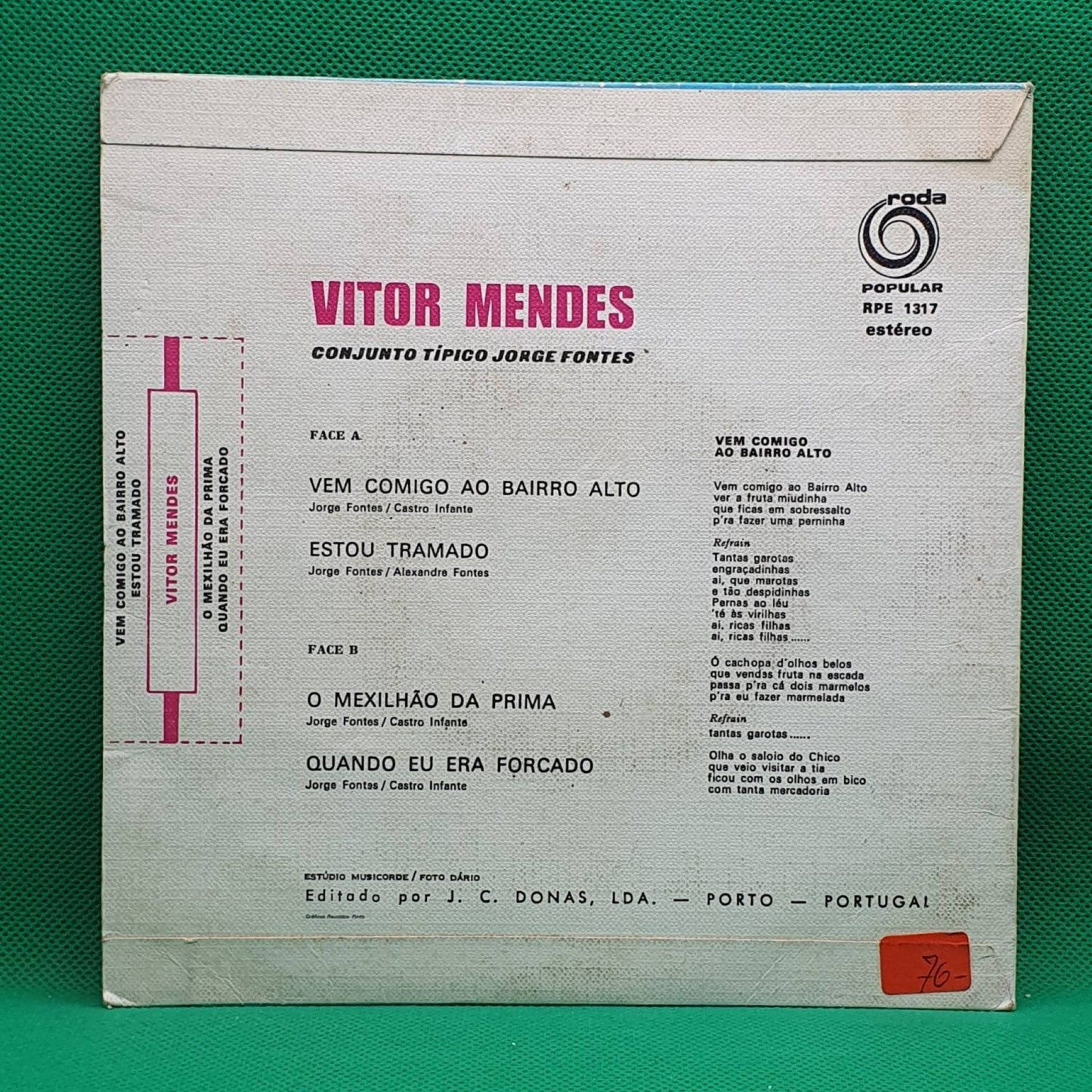 Vitor Mendes ‎– Vem Comigo Ao Bairro Alto - Vinyl Store Online