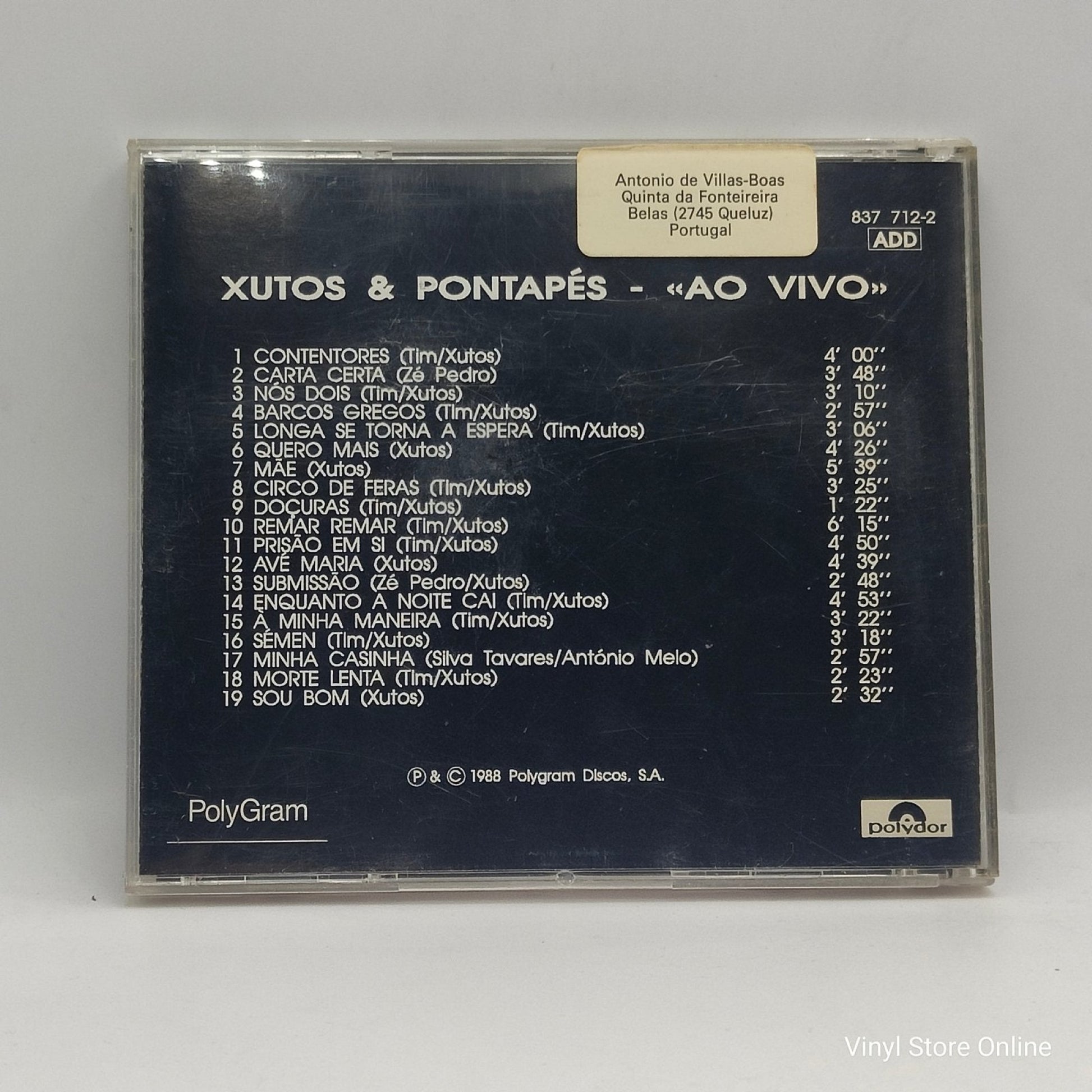 Xutos & Pontapés ‎– Ao Vivo - Vinyl Store Online